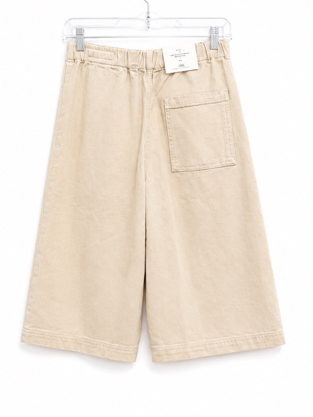 Zara Wide Leg Bermuda Denim Jorts Ecru Size XS - Picture 3 of 5
